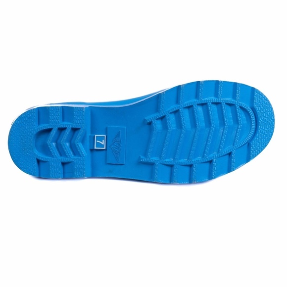 Women's Rainboots, Mid Calf Rubber Rain Boots, RB-1602, Turquoise - Picture 4 of 4